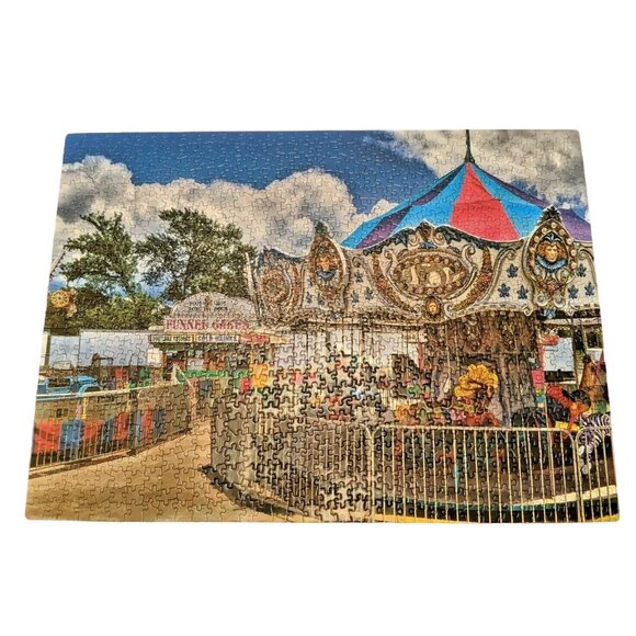 Master Pieces Shutter Speed Joyride Carousel 1000 pc Jigsaw Puzzle Complete - Picture 3 of 9